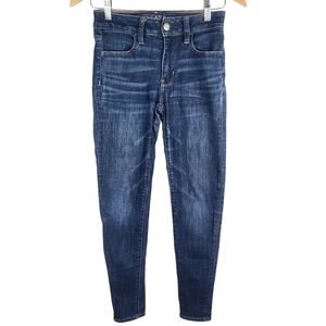 American Eagle Size 00 Short Womens Jeans High Rise Jegging Skinny Blue
